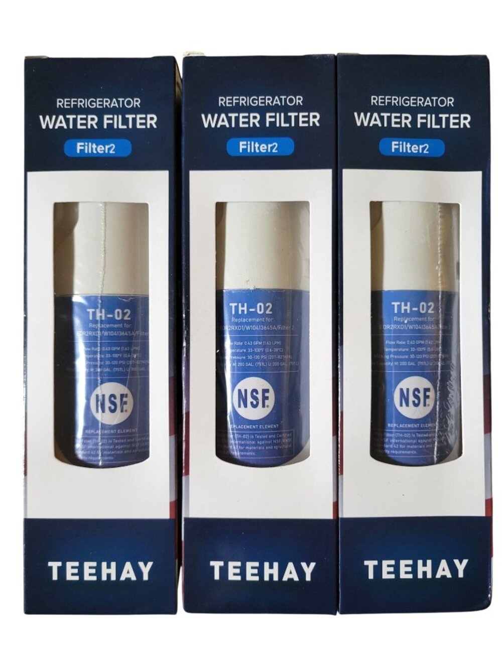 *NEW* 3-Pack Refrigerator Water Filter Compatible EDR2RXD1, W10413645A, Filter 2